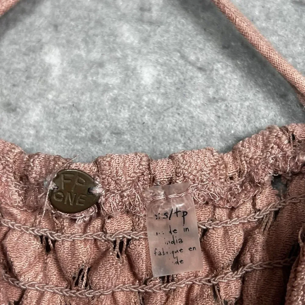 Free People Lace Slip Dress Womens Size XS Adella Dusty Rose Pink Ruffle Dress - Picture 11 of 12
